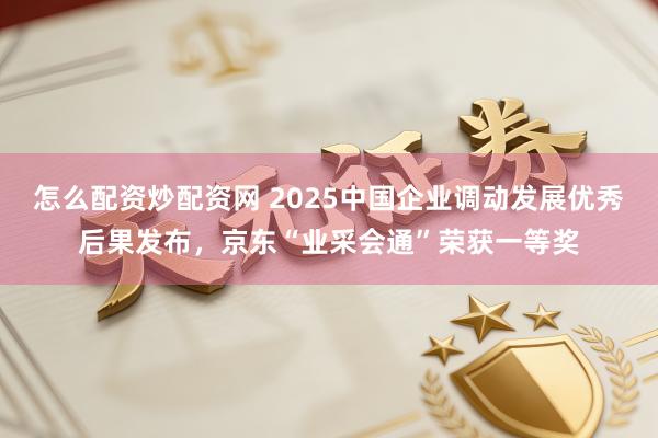 怎么配资炒配资网 2025中国企业调动发展优秀后果发布，京东“业采会通”荣获一等奖