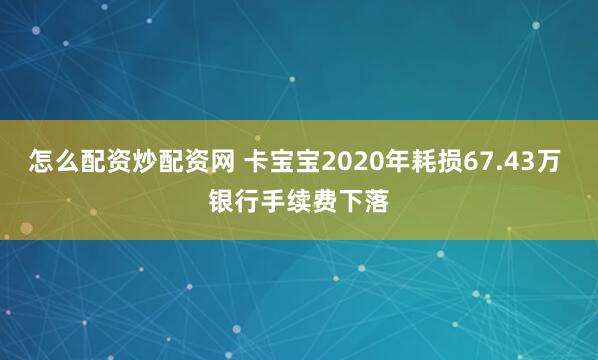 怎么配资炒配资网 卡宝宝2020年耗损67.43万 银行手续费下落